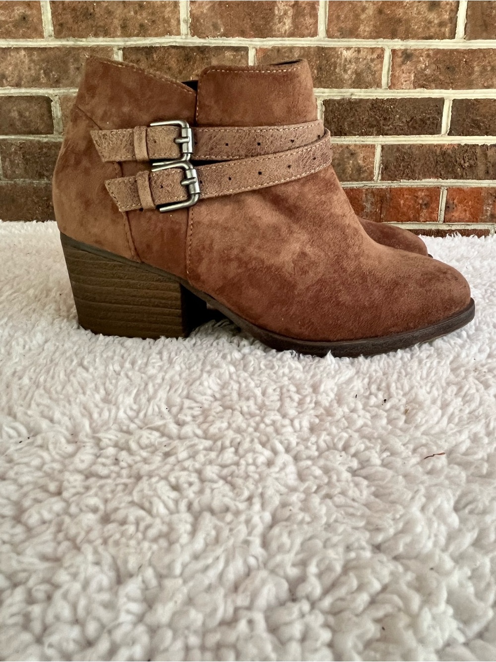 Women's Brown Faux Suede Ankle Booties by Sonoma Size 5